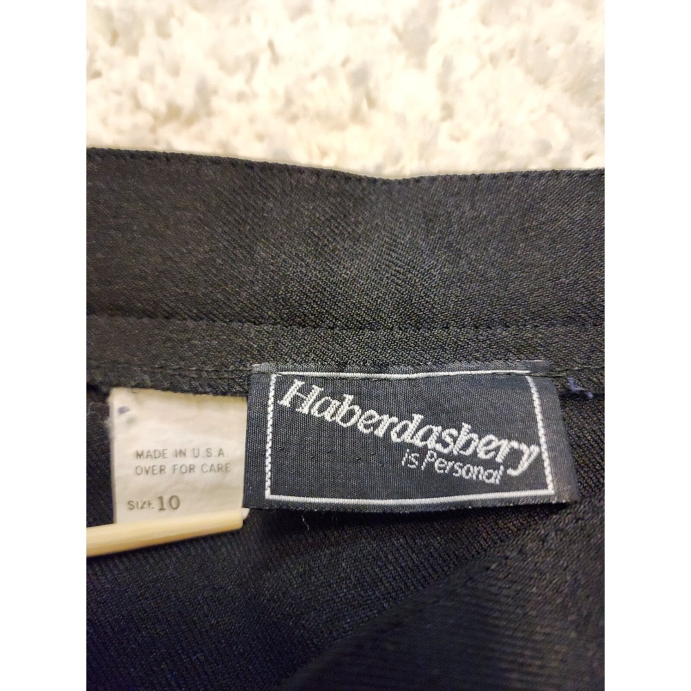 VINTAGE Haberdashery Womens Corporate A line Skirt Black Size 10 Two Pockets - Picture 13 of 15
